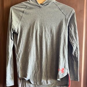 Under Armour blue grey Hoodie with orange Logo